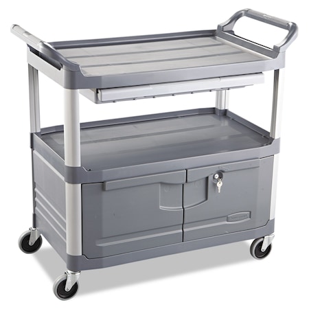 Rubbermaid Commercial Brushed Aluminum/Structural Foam, 300 lb Load Capacity, 3 Shelves, 20" W FG409400GRAY